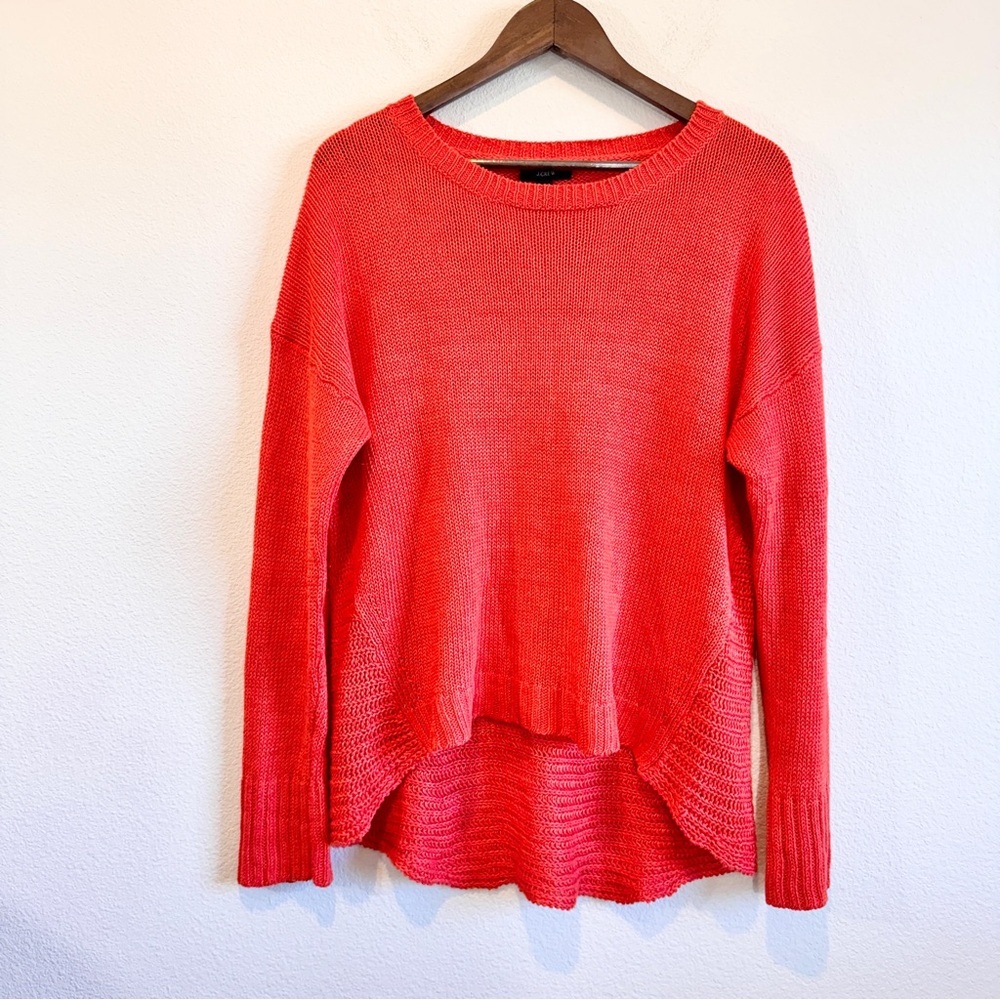 J. Crew Coral Scoop Neck Knit Sweater